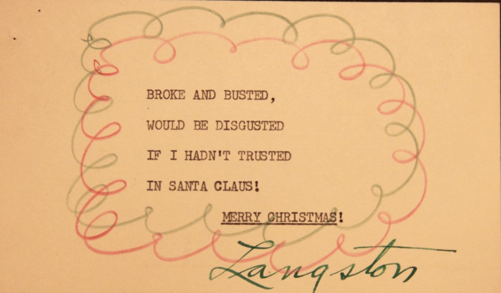 Langston Hughes’ Homemade Christmas Cards From 1950