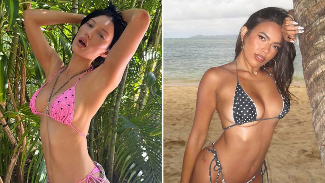 Meredith Duxbury vs Adelaine Morin Who’d you Rather?! (Polka Dot Bikinis)