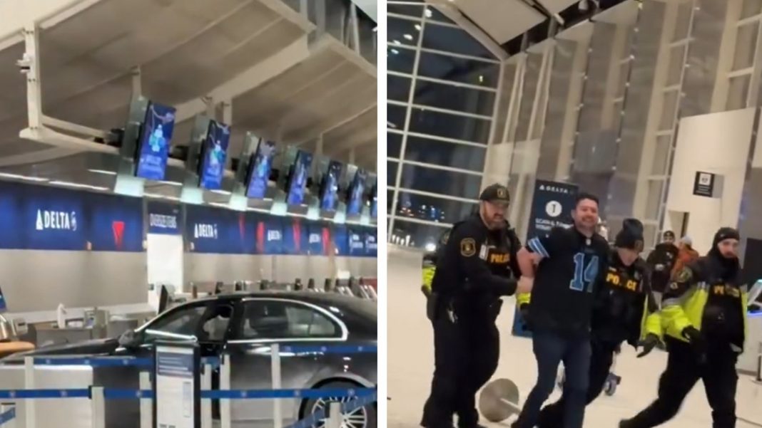 Car Crashes Into Terminal at Detroit Airport In Crazy Video