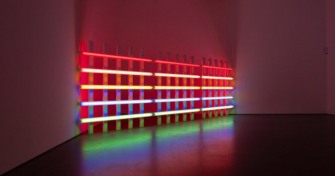 grids' floods NYC's zwirner gallery with fluorescent color