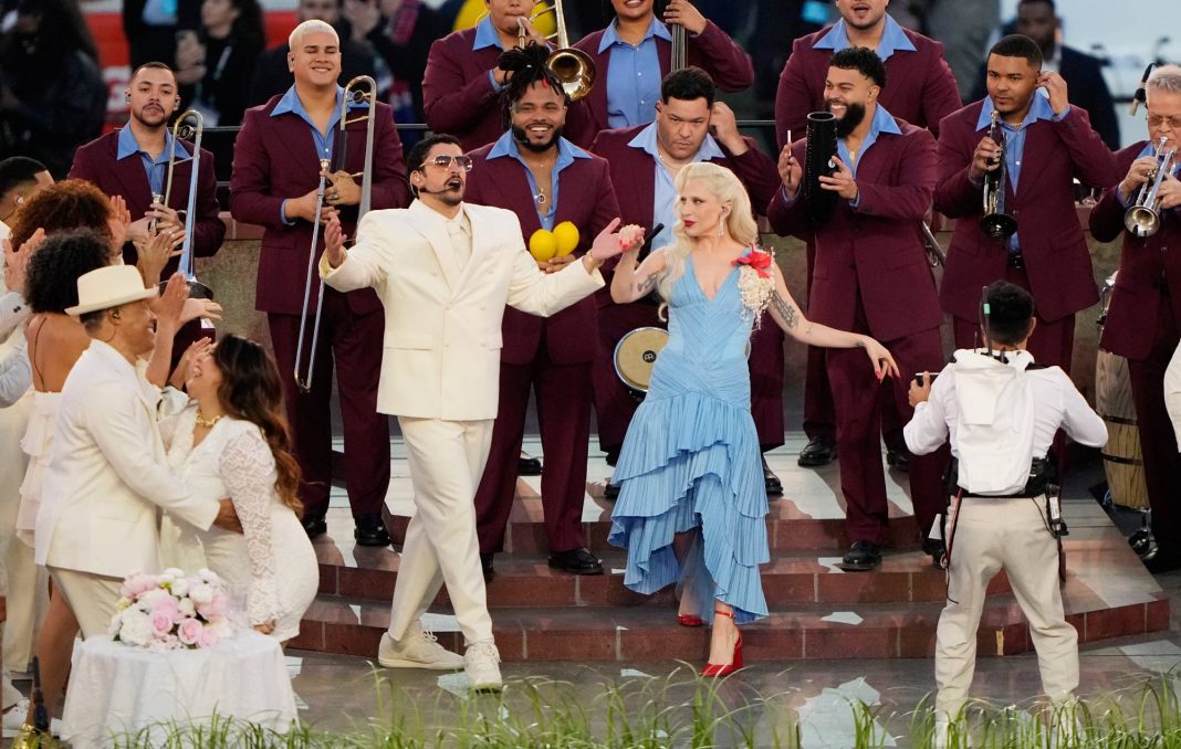 Bad Bunny joined by Lady Gaga and Ricky Martin in dazzling, historic Super Bowl halftime show