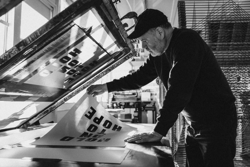 How Anthony Burrill turned four giant letters into Glastonbury's most How Anthony Burrill turned four giant letters into Glastonbury's most hopeful landmark