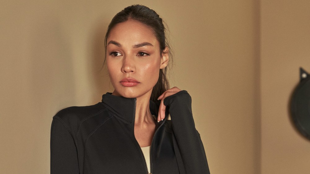 A zip-front jacket with sculptural shoulders from Carl Tallents' new brand Now You Live.