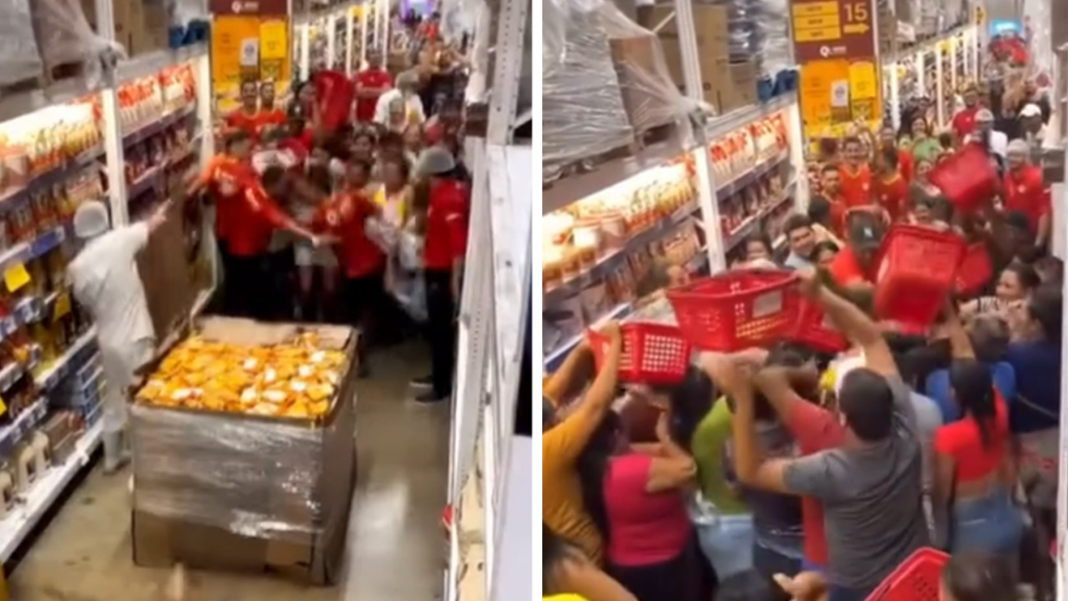 Supermarket Shoppers Fight in Frenzy Over Discounted Noodles, on Video