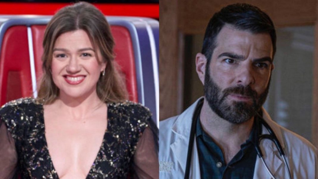 Why The Voice Airing Is Bad News For Brilliant Minds From L to R: Kelly Clarkson on The Voice, Zachary Quinto as Dr. Wolf on Brilliant Minds.