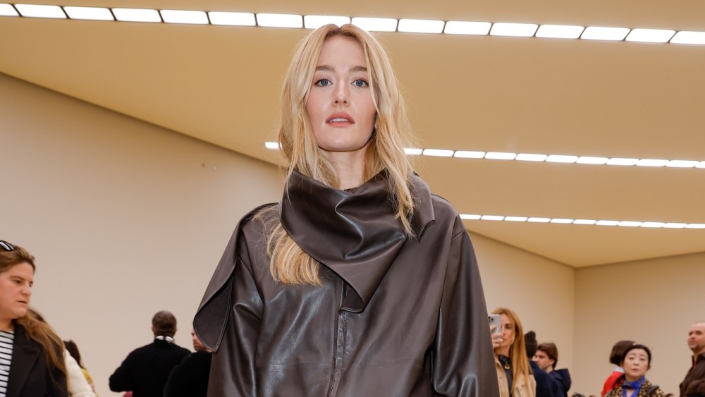 Sarah Pidgeon at the Loewe fashion show as part of Paris Fashion Week Fall 2026 held at Esplanade Saint Louis on March 6, 2026 in Paris, France.