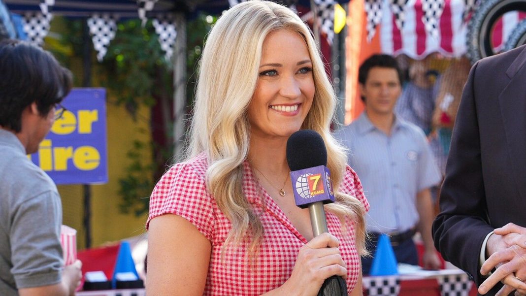 Mandy doing her live camera shot at the church social. 