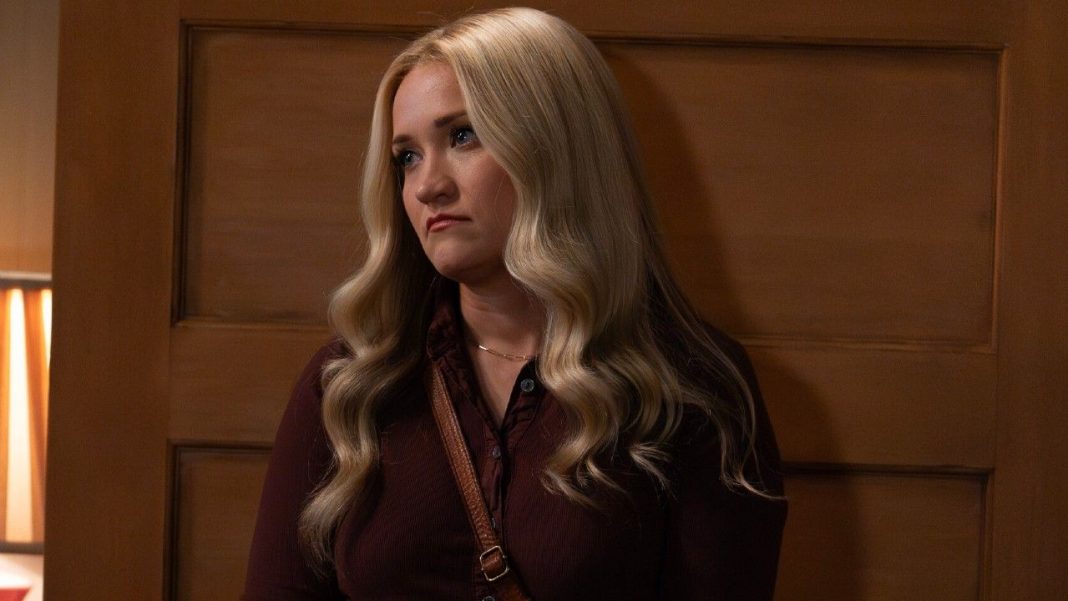 Mandy standing at the door of the church office. 